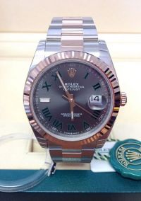 Rolex Datejust two tone rose gold Roman watch