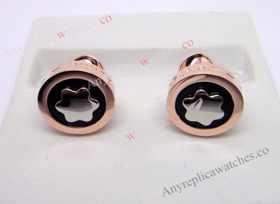 AAA Grade MontBlanc Contemporary Cufflinks Rose Gold Fake Mont Blanc Cufflinks