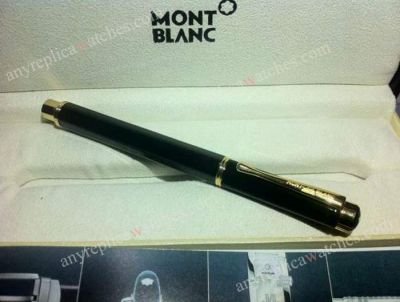 Mont Blanc Rollerball Pen Black Resin Gold Clip - Mont Blanc Pen Copy