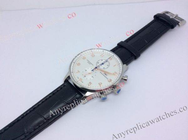 IWC Schaffhausen Replica Watch SS Chronograph Rose Gold Markers on Sale